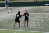 総体（後期）ソフトテニス部試合の様子